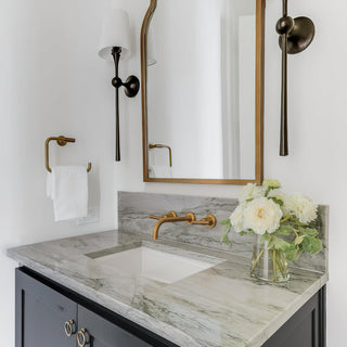 Dagny Sculpted Brass Fabric Wall Light