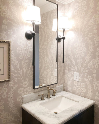 Dagny Sculpted Brass Fabric Wall Light
