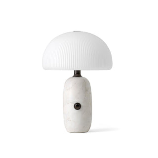 Dali Marble & Ribbed Glass Table Lamp