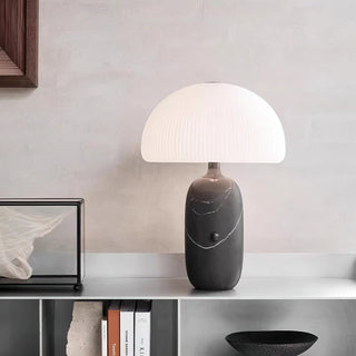 Dali Marble & Ribbed Glass Table Lamp