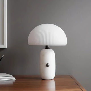 Dali Marble & Ribbed Glass Table Lamp