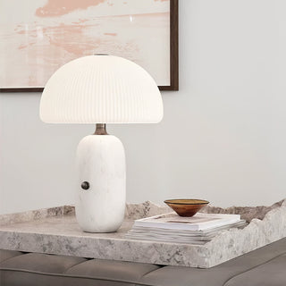 Dali Marble & Ribbed Glass Table Lamp