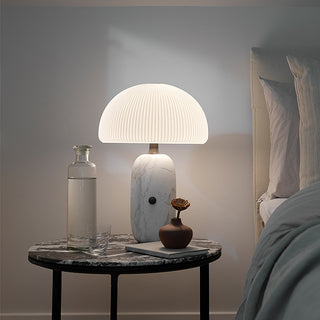Dali Marble & Ribbed Glass Table Lamp