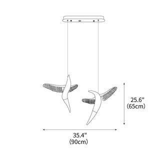 Avis Volitant Wood Chandelier