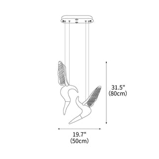 Avis Volitant Wood Chandelier