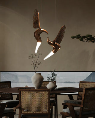 Avis Volitant Wood Chandelier