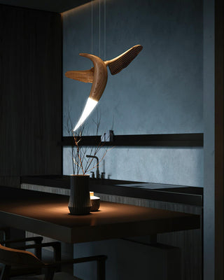 Avis Volitant Wood Chandelier
