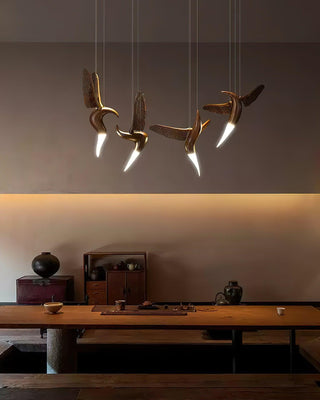 Avis Volitant Wood Chandelier