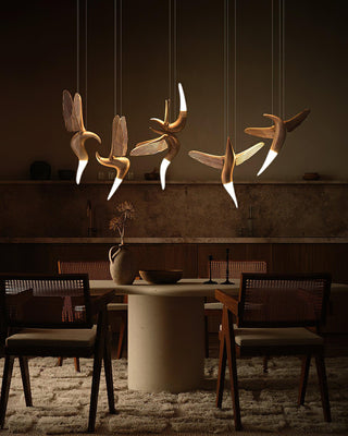 Avis Volitant Wood Chandelier