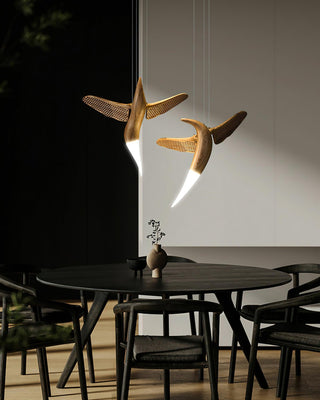 Avis Volitant Wood Chandelier