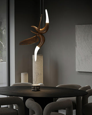 Avis Volitant Wood Chandelier