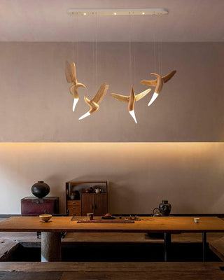 Avis Volitant Wood Chandelier