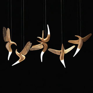 Avis Volitant Wood Chandelier
