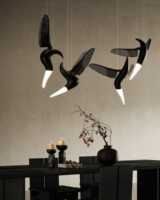 Avis Volitant Wood Chandelier