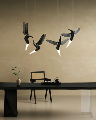 Avis Volitant Wood Chandelier