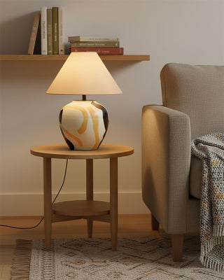 Kyrina Vintage Ceramics Fabric Table Lamp