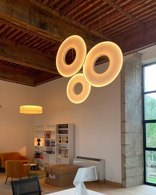 Ferris Wheel Sculptural Fabric Pendant Light
