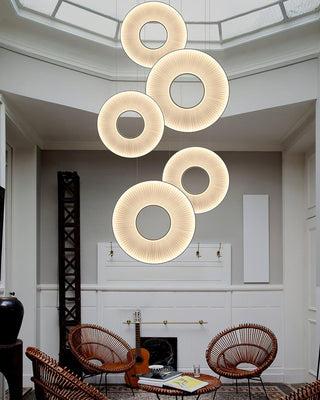 Ferris Wheel Sculptural Fabric Pendant Light