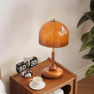 Domari Amber Glass Dome Table Lamp
