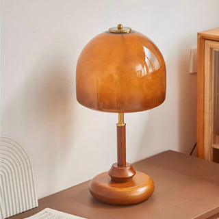 Domari Amber Glass Dome Table Lamp