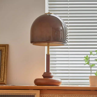 Domari Amber Glass Dome Table Lamp