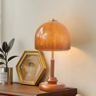 Domari Amber Glass Dome Table Lamp