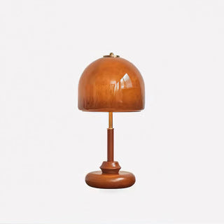 Domari Amber Glass Dome Table Lamp