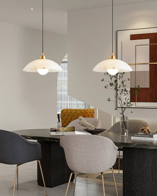Rovyn Modern Alabaster Brass Pendant Light