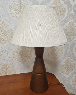 Donicio Sculpted Wood Fabric Table Lamp