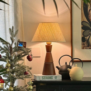 Donicio Sculpted Wood Fabric Table Lamp