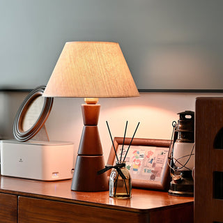 Donicio Sculpted Wood Fabric Table Lamp