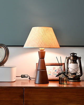 Donicio Sculpted Wood Fabric Table Lamp