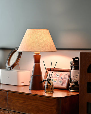 Donicio Sculpted Wood Fabric Table Lamp