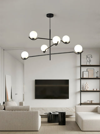 Doris Black Metal Glass 4-Light Pendant