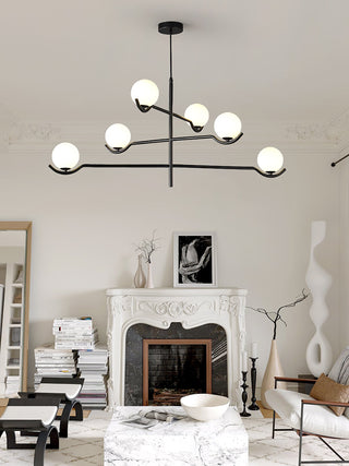 Doris Black Metal Glass 4-Light Pendant