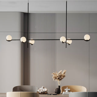 Doris Black Metal Glass 4-Light Pendant