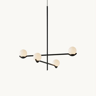 Doris Black Metal Glass 4-Light Pendant