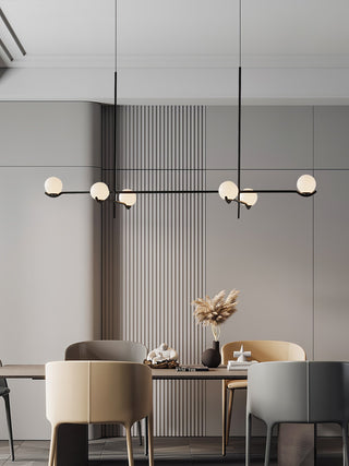 Doris Black Metal Glass 4-Light Pendant