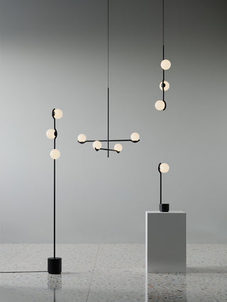 Doris Black Metal Glass 4-Light Pendant