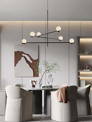 Doris Black Metal Glass 4-Light Pendant