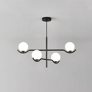 Doris Black Metal Glass 4-Light Pendant