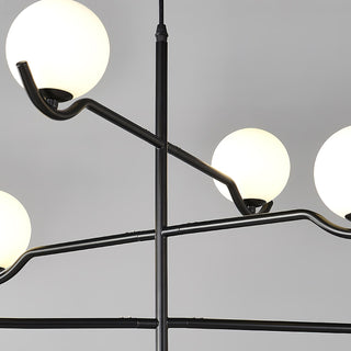Doris Black Metal Glass 4-Light Pendant