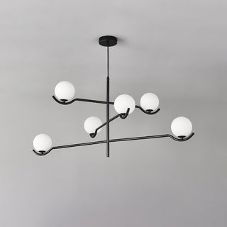 Doris Black Metal Glass 4-Light Pendant