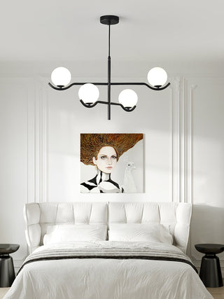 Doris Black Metal Glass 4-Light Pendant