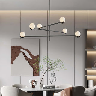 Doris Black Metal Glass 4-Light Pendant