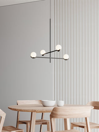 Doris Black Metal Glass 4-Light Pendant