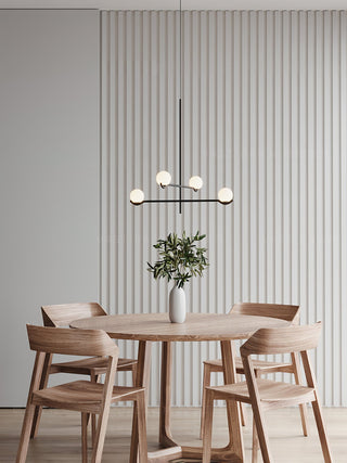 Doris Black Metal Glass 4-Light Pendant