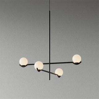 Doris Black Metal Glass 4-Light Pendant