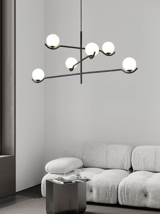 Doris Black Metal Glass 4-Light Pendant