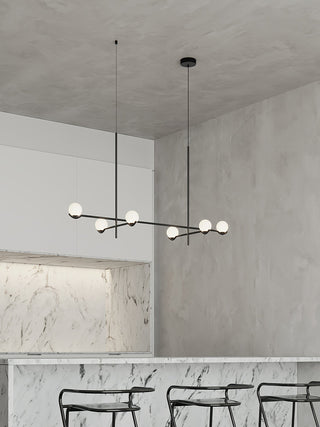 Doris Black Metal Glass 4-Light Pendant